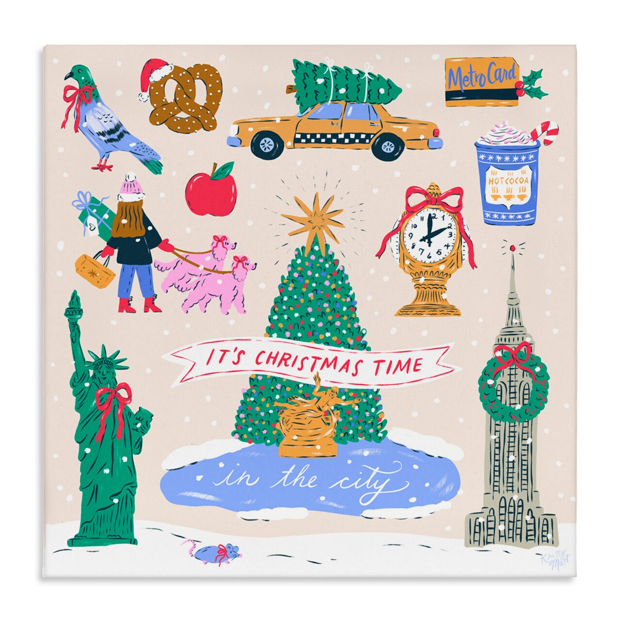 Stupell Industries Christmas In New York City Canvas, design by Krissy Mast